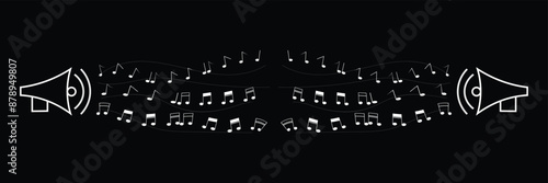 Music notes icon. Musical key signs. 