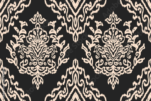 Seamless pattern ethnic design, ikat seamless pattern, ikat art. beautiful hand drawn Design for textile and printin gethnic pattern.beautiful pattern. folk embroidery,bohemian style, abstract art	