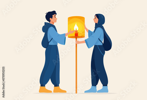 Two individuals sharing a moment of connection through a lit candle