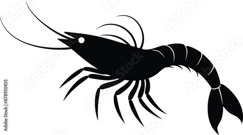 shrimp vector silhouette, shrimp icon vector, Sea lobster

