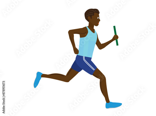 陸上競技の男子リレーのイラスト素材です。