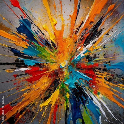An abstract painting with bold dynamic strokes ai photo