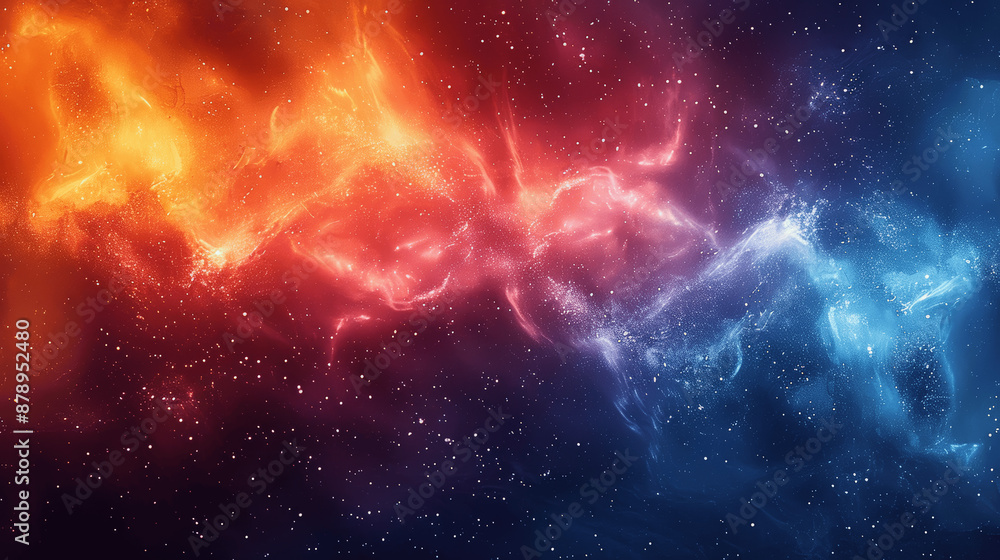 Abstract Red Orange Blue Nebula Space Background with Stars Smoke Gradient Noise Texture Design Abstract Red Orange Blue Nebula Space Background with Stars Smoke Gradient Noise Texture Design