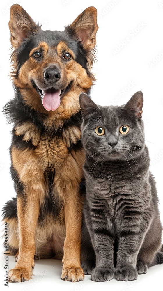 A photo of a dog and a cat together A photo of a dog and a cat together