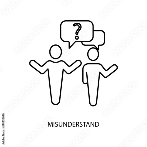 misunderstand concept line icon. Simple element illustration. misunderstand concept outline symbol design.