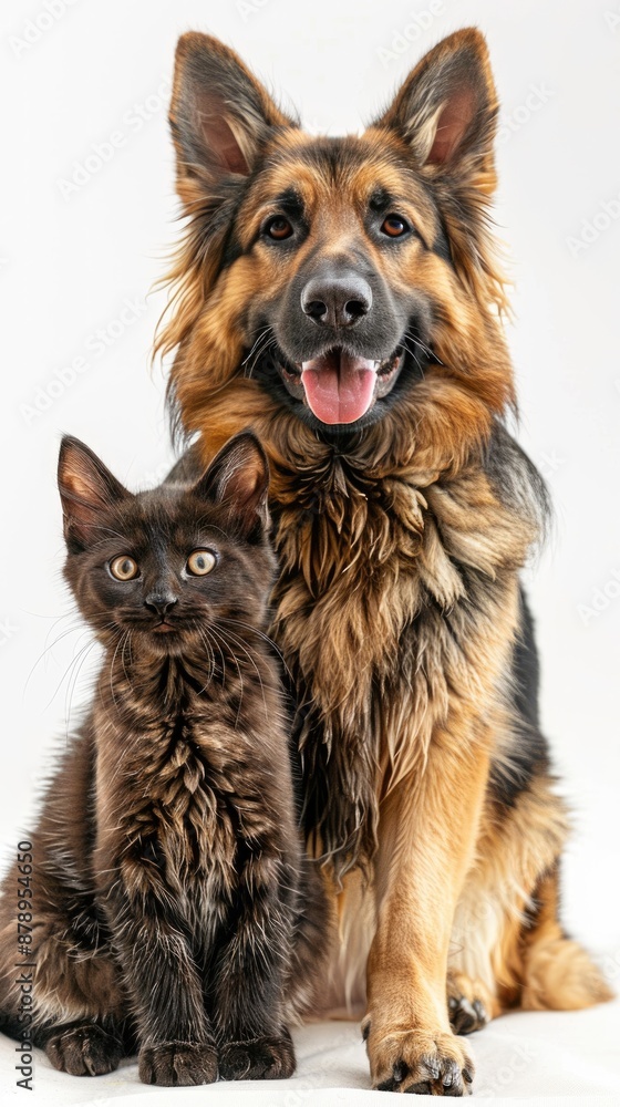 A photo of a dog and a cat together A photo of a dog and a cat together