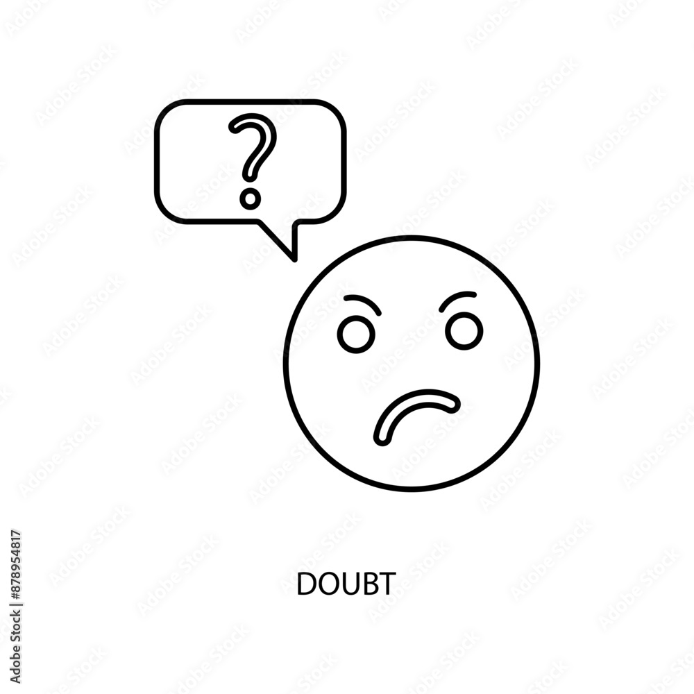 doubt concept line icon. Simple element illustration. doubt concept outline symbol design. doubt concept line icon. Simple element illustration. doubt concept outline symbol design.