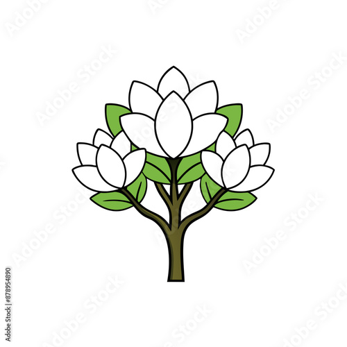 stunning vector illustration of a  Magnolia tree icon.