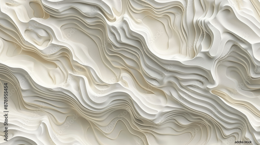 Fototapeta premium Monochrome Topographic Map With Contour Lines And Grid