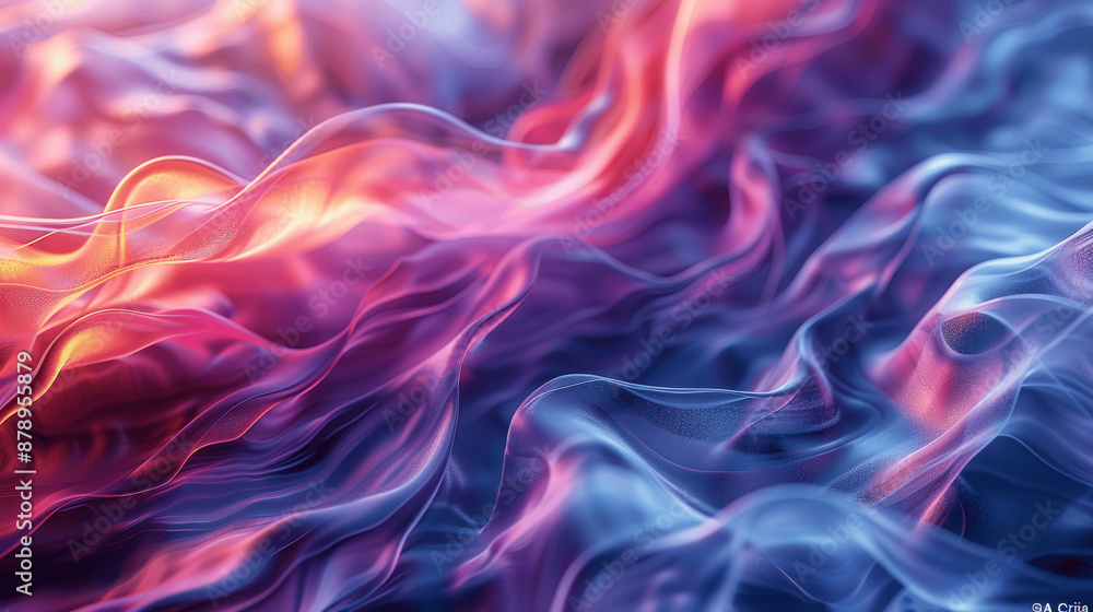 Modern Futuristic Wavy Glass Background with Blue and Purple Waves Modern Futuristic Wavy Glass Background with Blue and Purple Waves