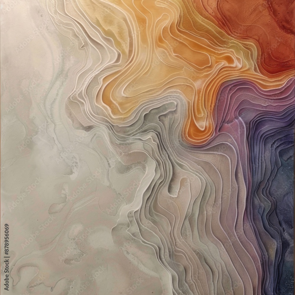 Abstract Art with Wavy Lines and Earthy Colors Abstract Art with Wavy Lines and Earthy Colors