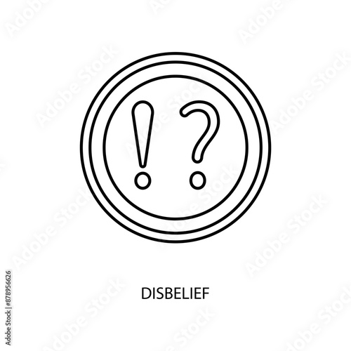 disbelief concept line icon. Simple element illustration. disbelief concept outline symbol design.