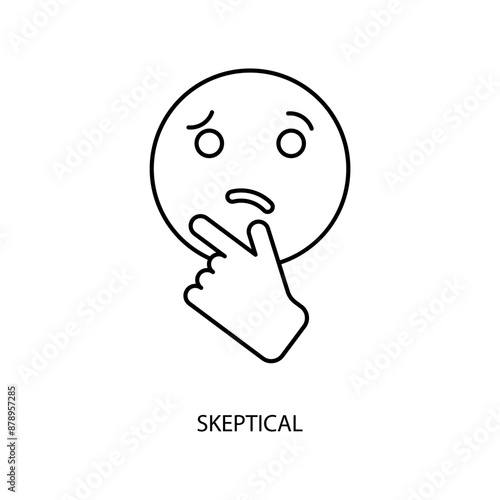 skeptical concept line icon. Simple element illustration. skeptical concept outline symbol design.