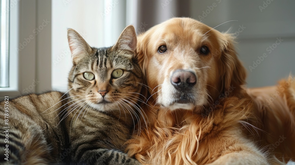 A photo of a dog and a cat together A photo of a dog and a cat together