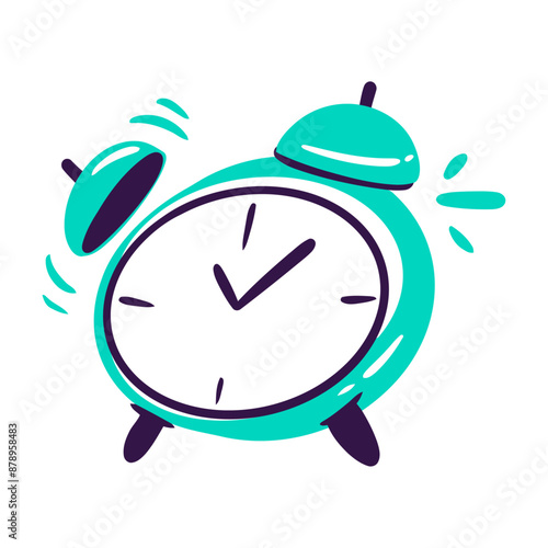 Handdrawn Stationery Time Clock Illustration Icon