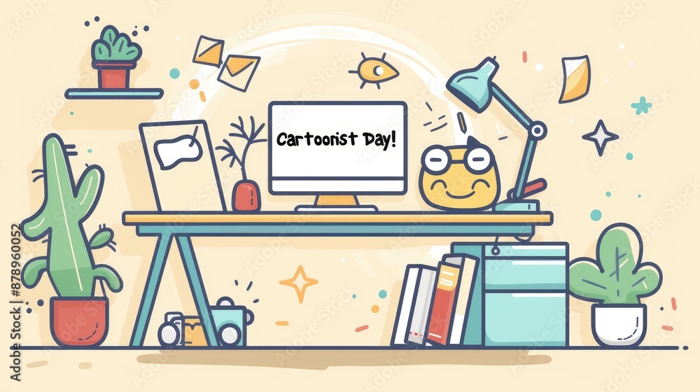 Cartoonist Day at the Desk Cartoonist Day at the Desk