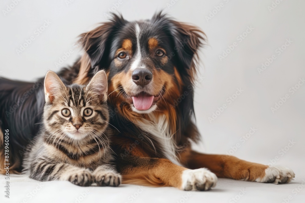 A photo of a dog and a cat together A photo of a dog and a cat together