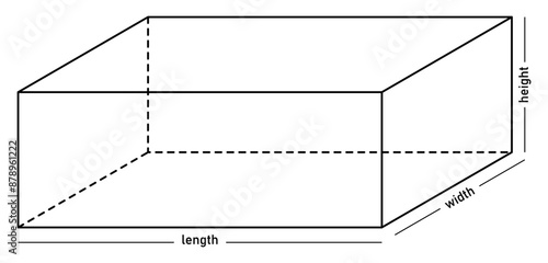Illustration of a rectangular prism with a description of its dimensions