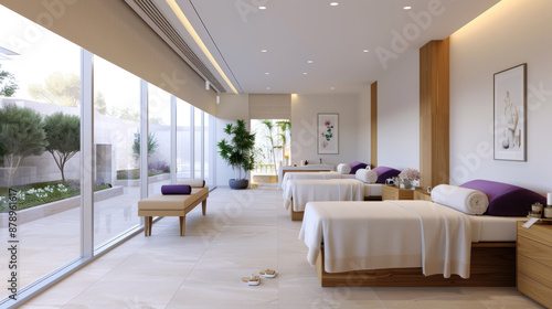 Purple ornament spa facility accommodation for comfort in lifestyle hotel