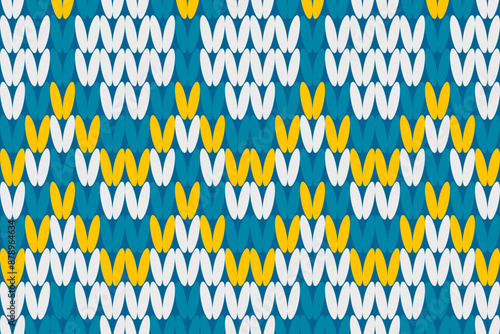 Cotton rhombus argyle knit texture geometric vector seamless. Rug knitwear fabric print. Winter seamless knitted pattern. 