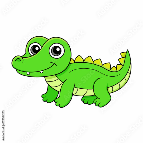 Alligator colorful vector, and illustration white background 