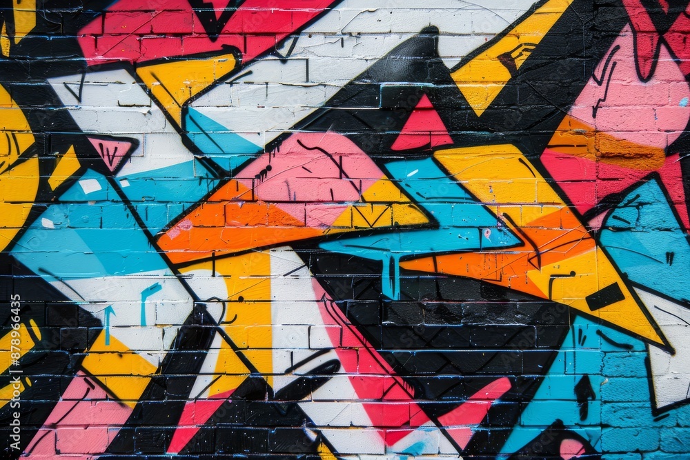 Abstract Graffiti Art on Brick Wall Abstract Graffiti Art on Brick Wall