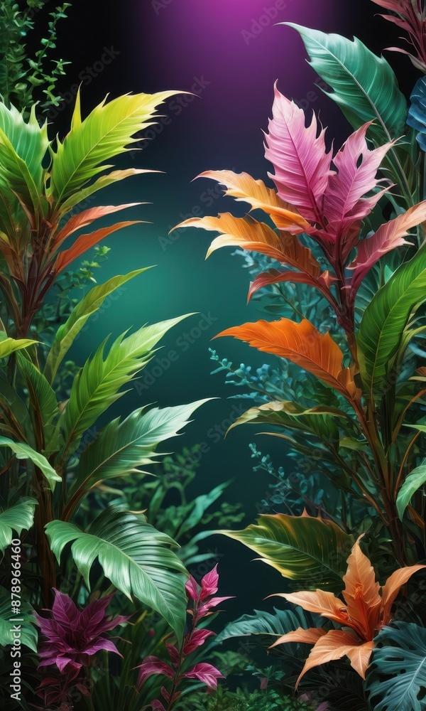Tropical Plants With Vibrant Colors. Tropical Plants With Vibrant Colors.