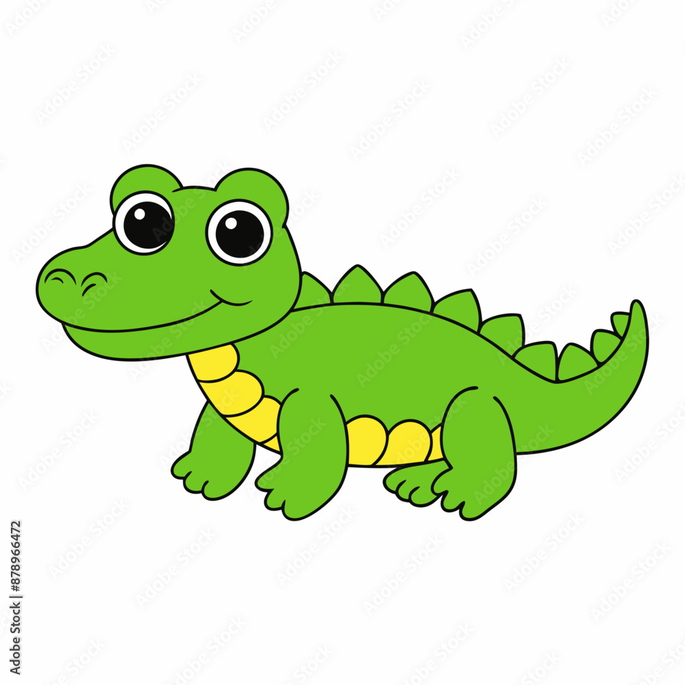 Fototapeta premium Alligator colorful vector, and illustration white background 