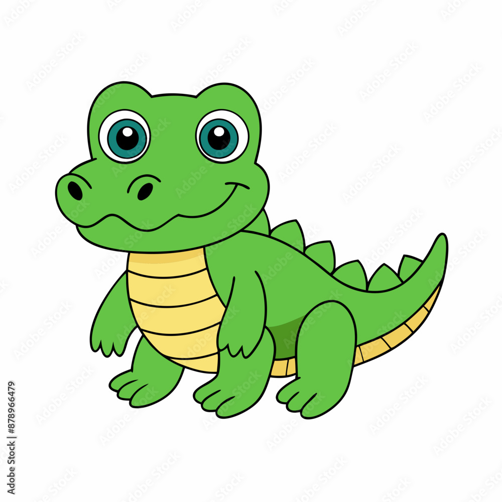 Fototapeta premium Alligator colorful vector, and illustration white background 