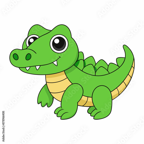 Alligator  colorful vector, and illustration  white background 