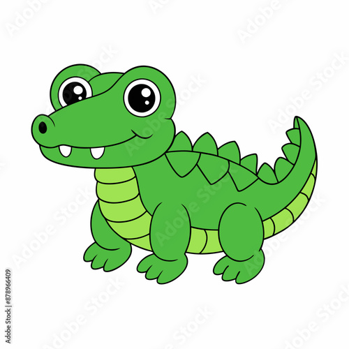 Alligator colorful vector, and illustration white background 