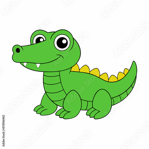 Alligator  colorful vector, and illustration  white background 