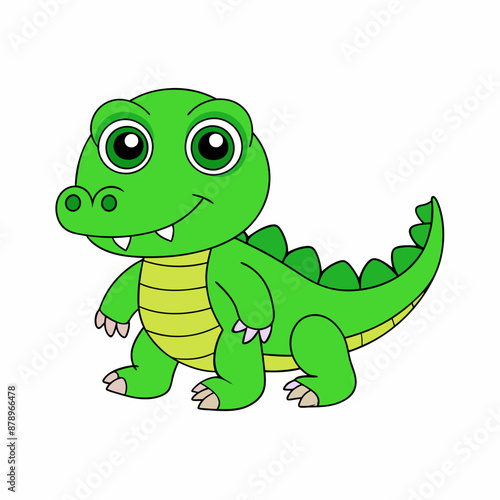 Alligator  colorful vector, and illustration  white background 