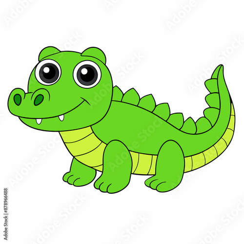 Alligator  colorful vector, and illustration  white background 