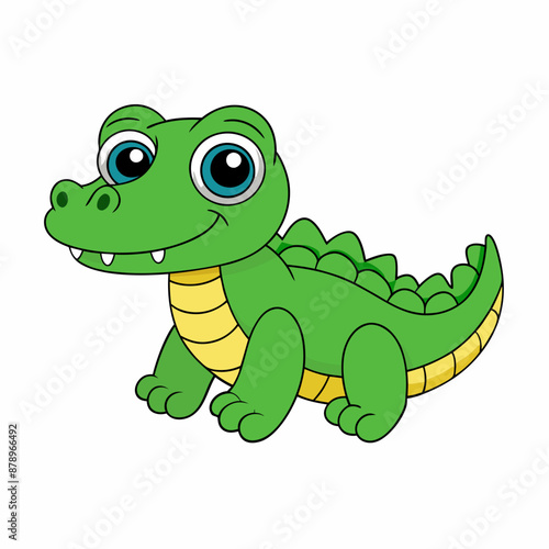 Alligator  colorful vector, and illustration  white background 