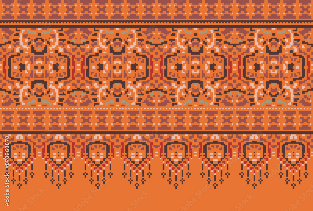Traditional Seamless Ethnic Pattern background design in aztec, tribal, fabric, native style illustration vector Traditional Seamless Ethnic Pattern background design in aztec, tribal, fabric, native style illustration vector