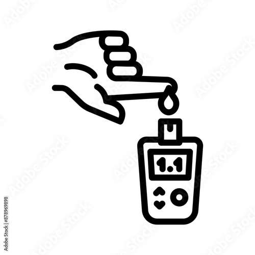 Vector black line icon for Blood sugar level