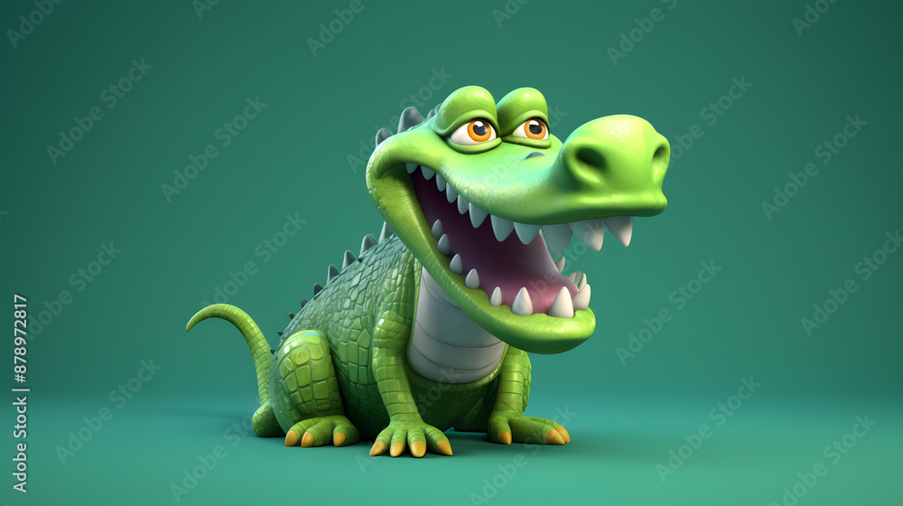 Fototapeta premium Alligator 3d cartoon style