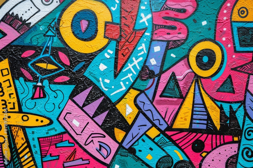 Abstract Urban Art with Vibrant Colors Abstract Urban Art with Vibrant Colors