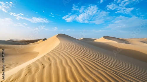 Sand Dunes Under a Blue Sky
