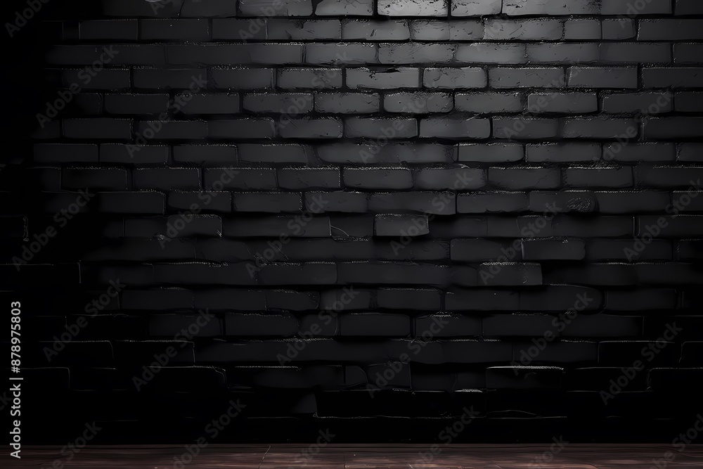 Black brick wall background, AI Generated Black brick wall background, AI Generated