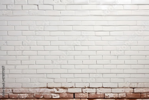 White vintage brick wall background, AI Generted photo