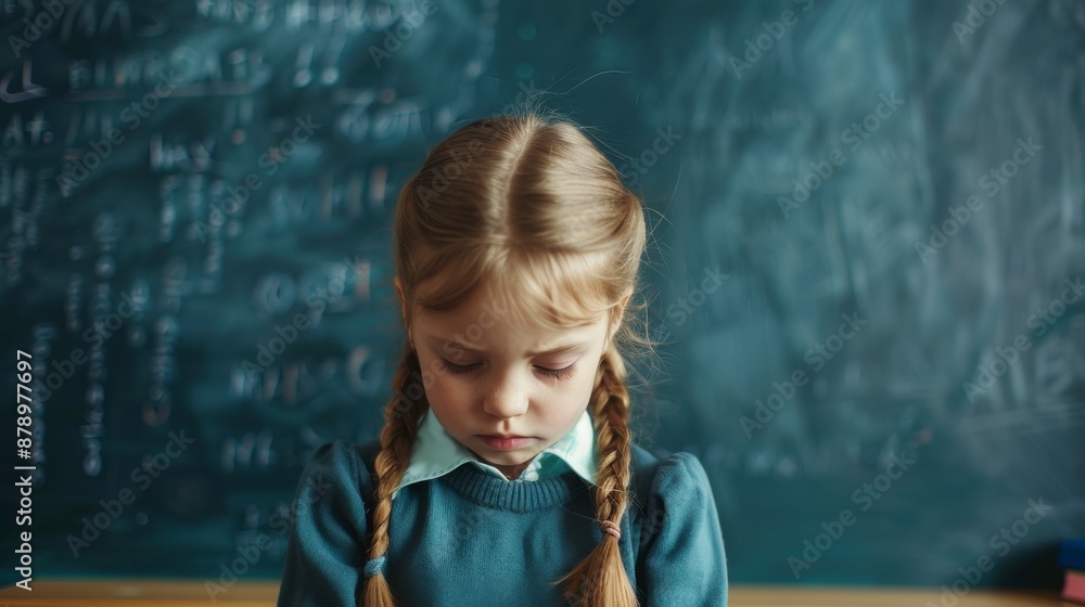 Young girl in a classroom setting Young girl in a classroom setting