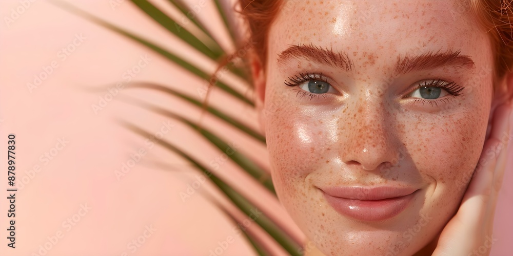 Φωτογραφία Young woman with freckles using skincare products for healthy glowing skin