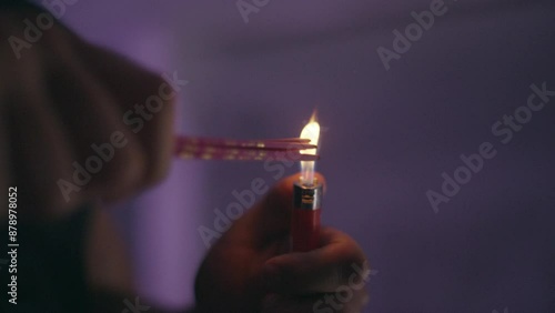 Wallpaper Mural Man lighting fragrance sticks Torontodigital.ca