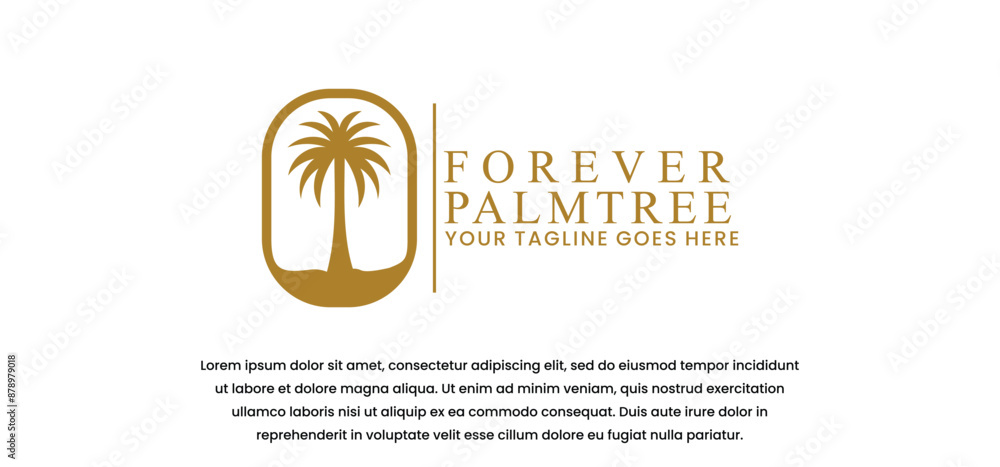 Obraz premium palm tree logo in simple modern premium vector style