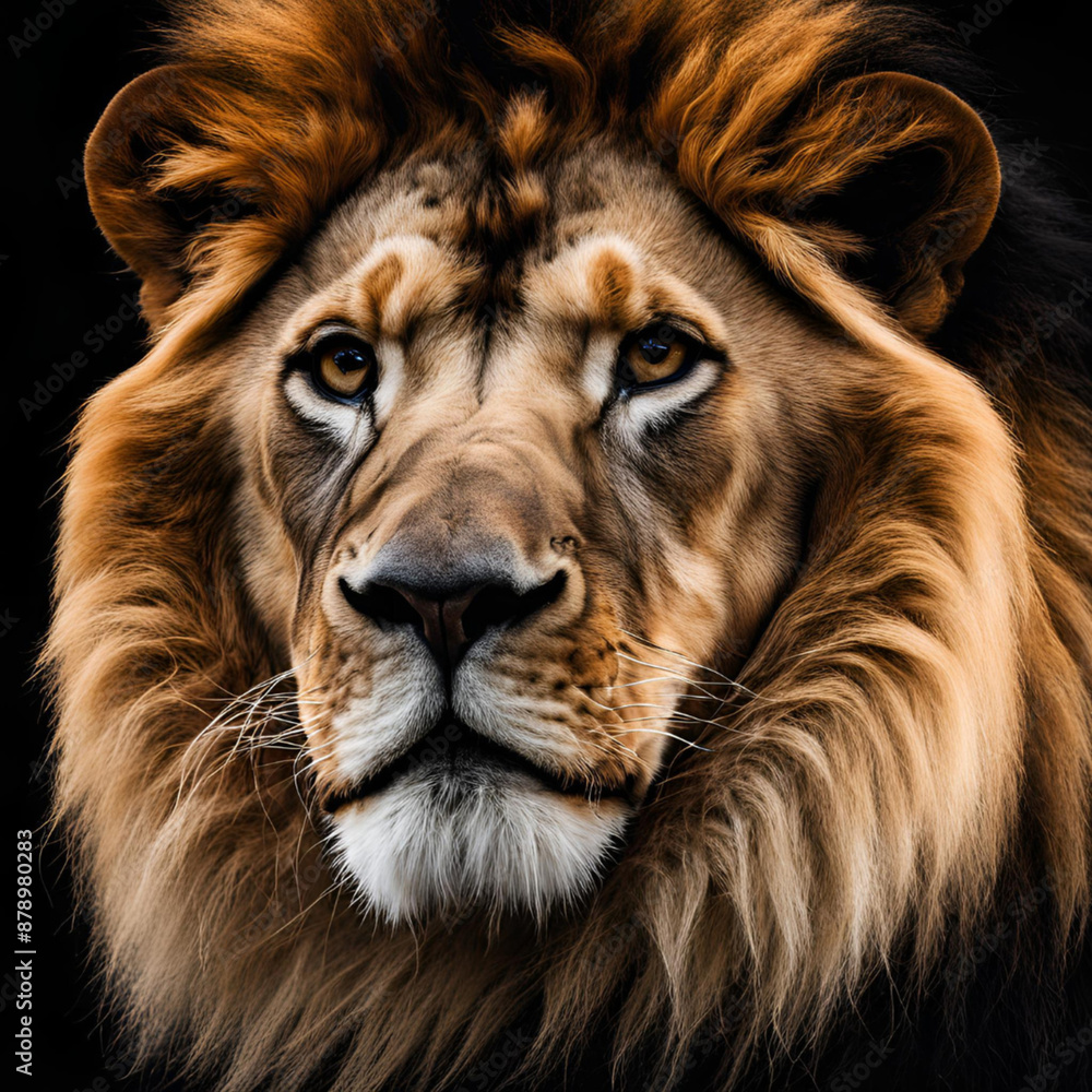 Naklejka premium portrait of a lion, Generative AI