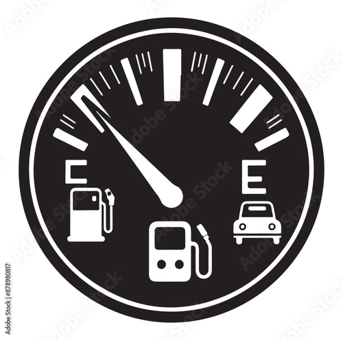 vector Fuel gauge indicator silhouette illustration