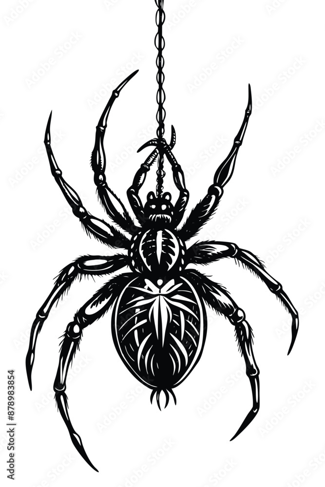 hanging spider vector illustration hanging spider vector illustration