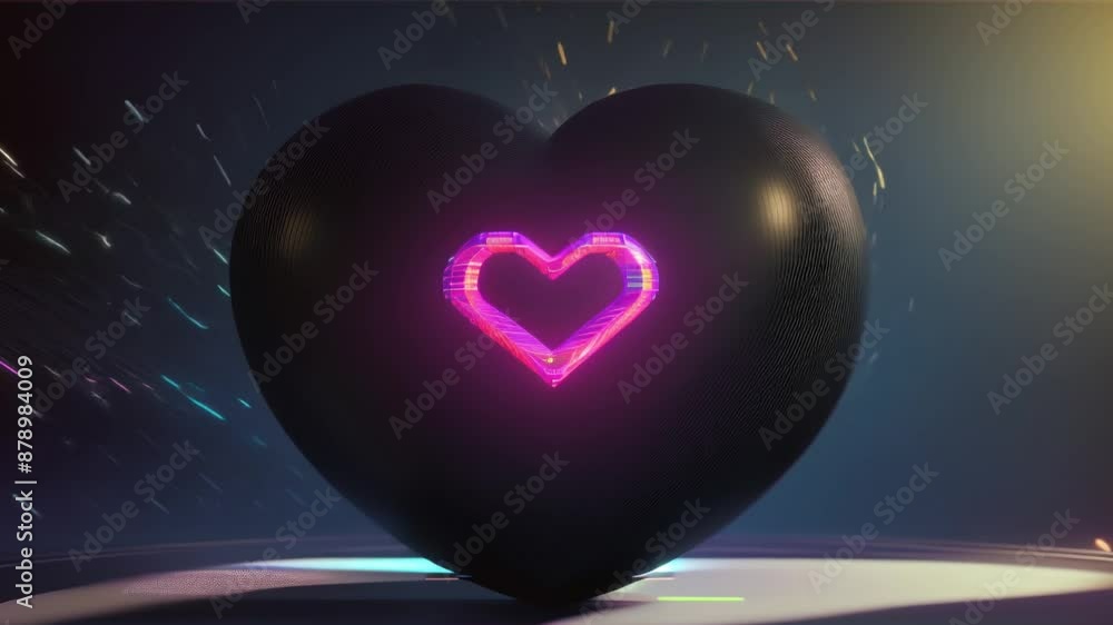 4k Dynamic Neon Love Heart Shaped ,generative ai 4k Dynamic Neon Love Heart Shaped ,generative ai